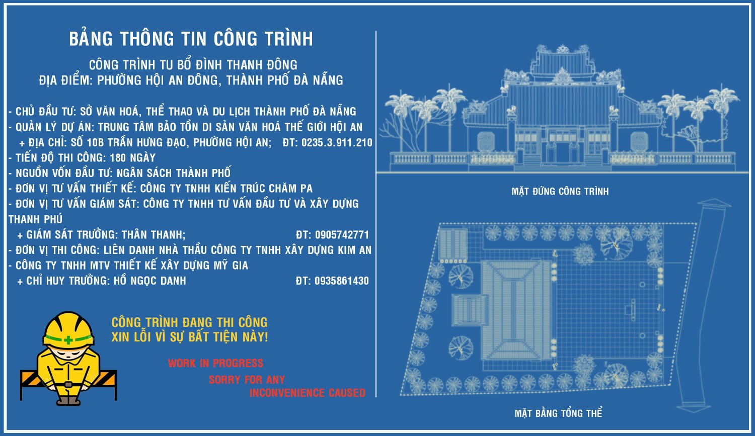 Bàn giao mặt bằng thi công Công trình tu bổ đình Thanh Đông phường Hội An Đông, thành phố Đà Nẵng